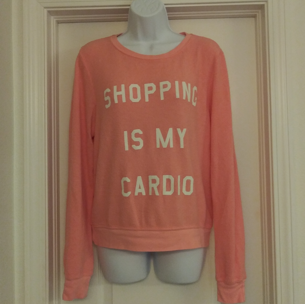 Wildfox Shopping Is My Cardio Pullover Sweater